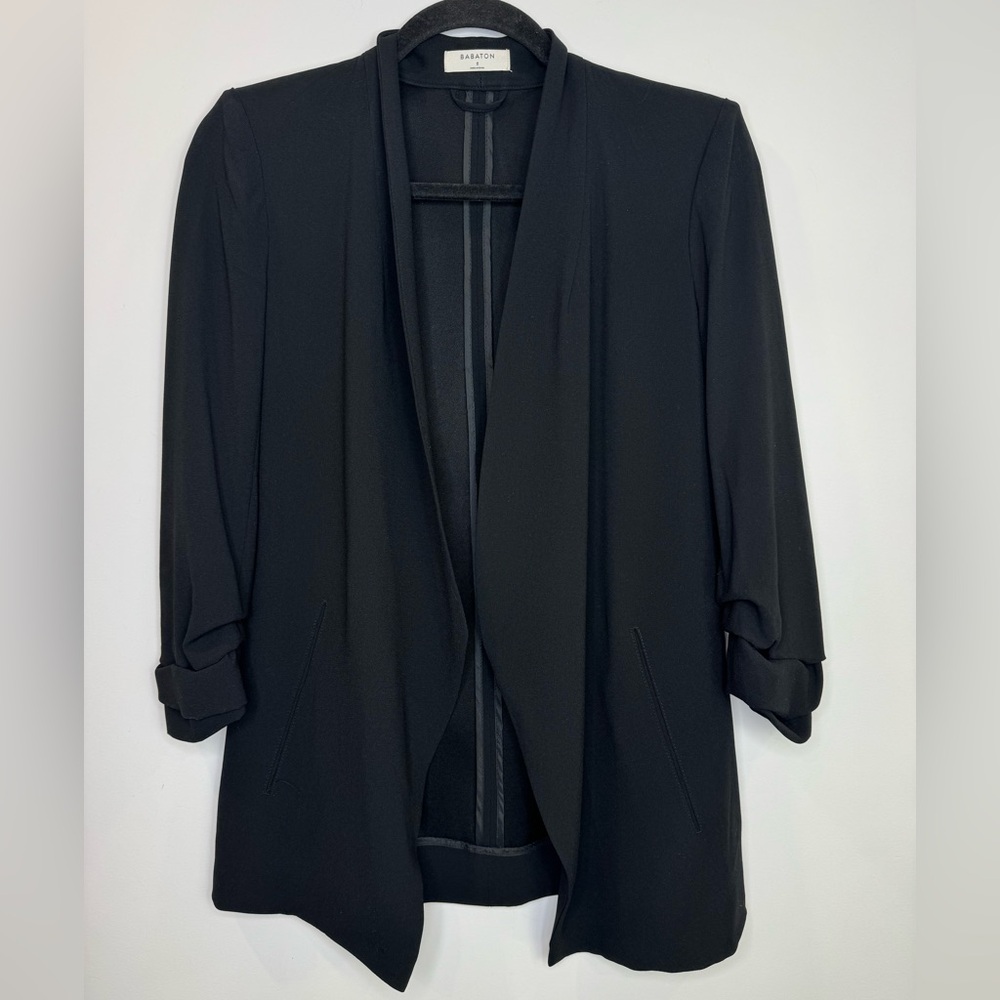 Aritzia Babaton Power Blazer Black Open-Front Women's Blazer Jacket size 2 - Picture 2 of 8